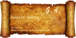 Geszti Anita névjegykártya