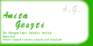 anita geszti business card